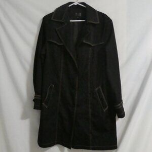 Limited Edition - FENNELLI | size 14 | Long Black Lightweight Trench Coat
